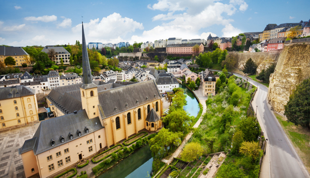 Top view of Abbey de Neumunster in Luxembourg