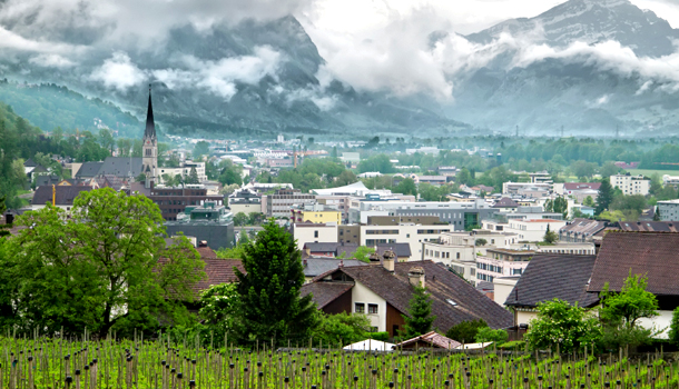 Panoramic view of the Principality of Liechtenstein